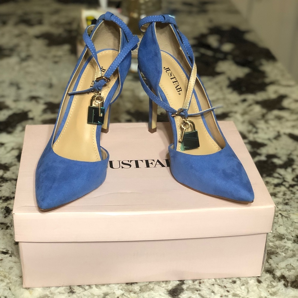 JustFab ocean blue stiletto heels